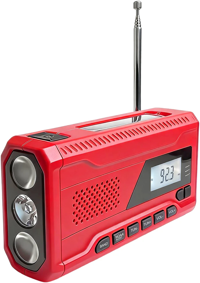 Extralink Radio Nešiojamasis radijo imtuvas su avariniu maitinimo bloku ir dinaminiu žibintuvėliu