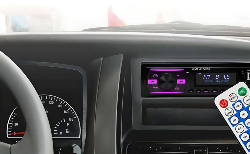 RTO automobilio radijas su „Bluetooth“ ir USB, MP3, AUX, spalvų deriniu