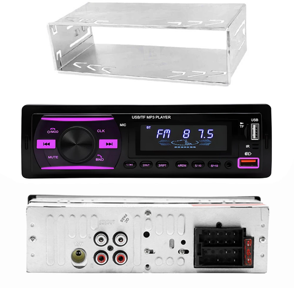 RTO automobilio radijas su „Bluetooth“ ir USB, MP3, AUX, spalvų deriniu