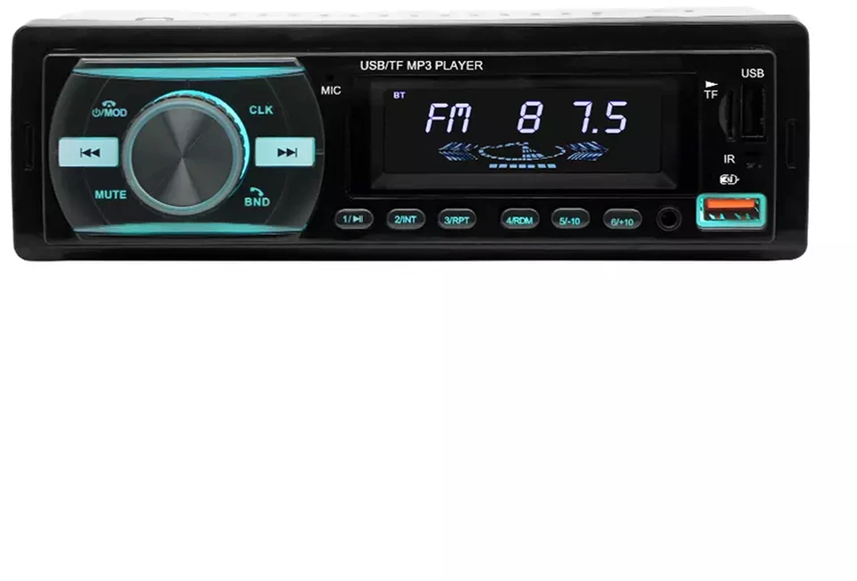 RTO automobilio radijas su „Bluetooth“ ir USB, MP3, AUX, spalvų deriniu
