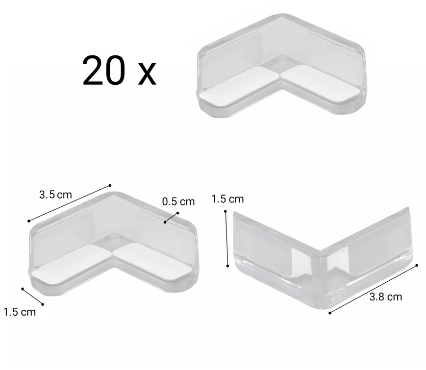 Silikonowe Minkštos stalo kampų apsaugos Softcorner, 20 vnt.