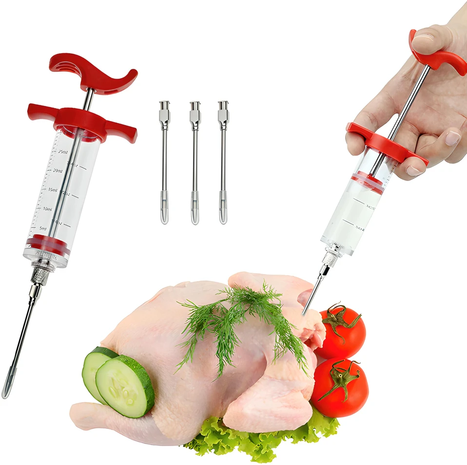 Strzykawka- Mėsos švirkštas su 3 adatomis, 30 ml -o184