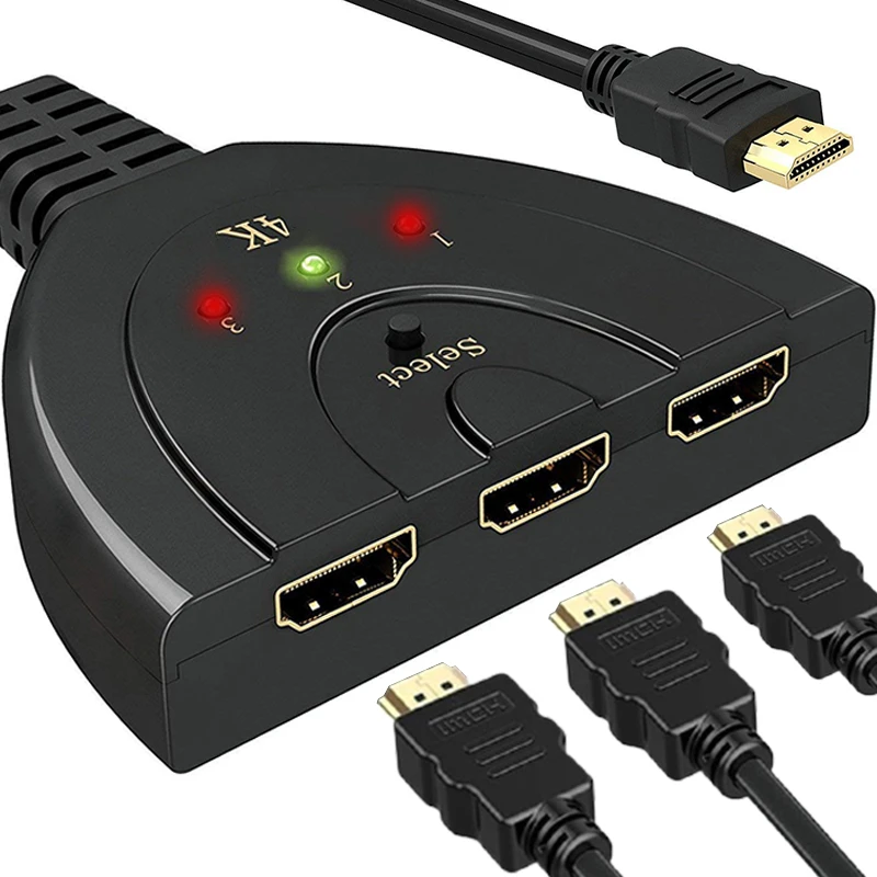 Retoo Switch HDMI jungiklis 3in1 „Full HD 4k“ skirstytuvas -E385