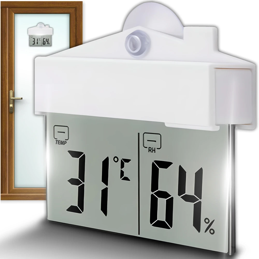 RTO lauko termometras, vidaus termometras, langų termometras, skaitmeninis higrometras °C/°F