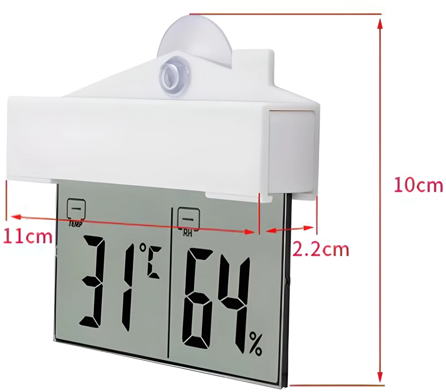 RTO lauko termometras, vidaus termometras, langų termometras, skaitmeninis higrometras °C/°F