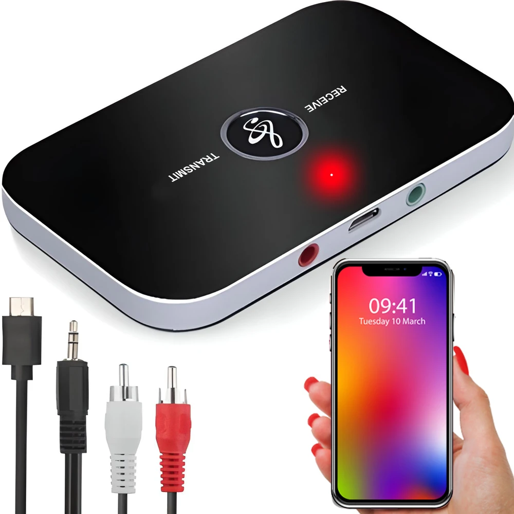 Transmiter „Bluetooth“ siųstuvo adapterio imtuvas + stačiakampis siųstuvas su užrašu e062