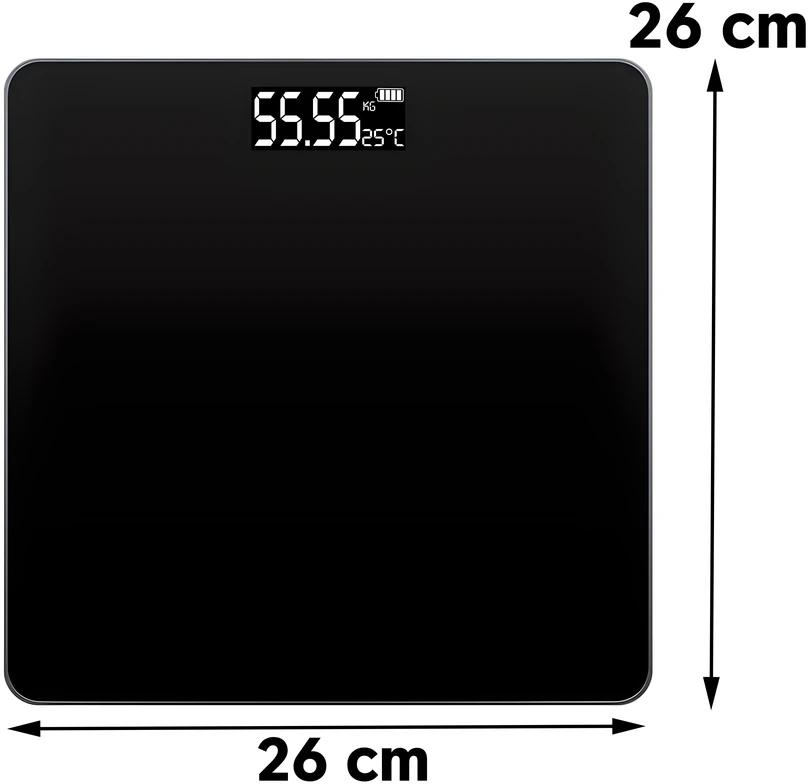 RTO Vonios svarstyklės scale elektroniczna szklana lcd kg - kwadratowa o202