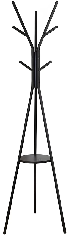Wieszak Pastatoma drabužių kabykla, metalinė, juoda, lofto tipo, 9 kabliukai, 180 cm