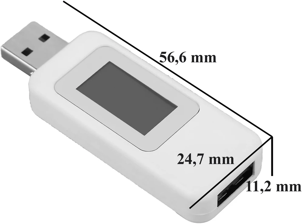 RTO Woltomierz cyfrowy usb miernik tester napięcia amperomierz watomierz lcd