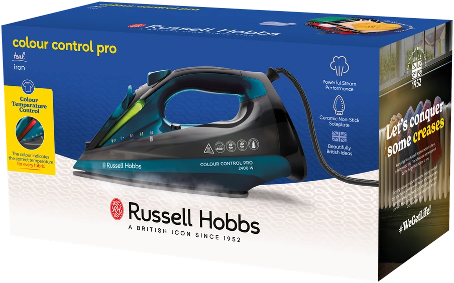 Russell Hobbs – „Colour Control Pro“ lygintuvas – juodas ir mėlynas