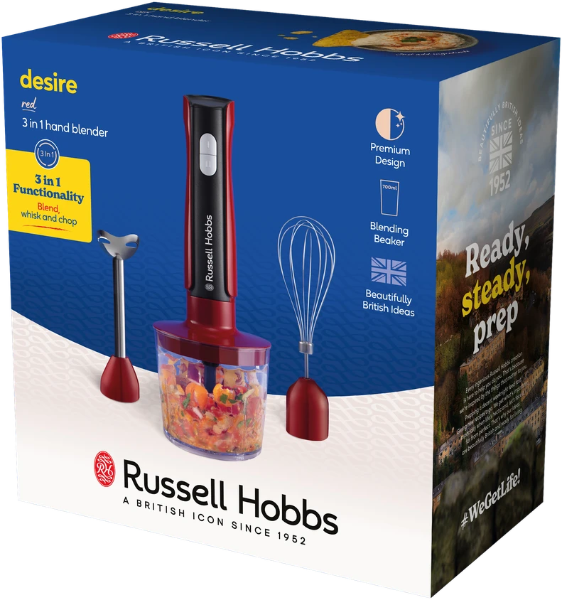 Russell Hobbs 27140-56 plakiklis 1 L Portable plakiklis 500 W Juodas, Raudona, Transparent