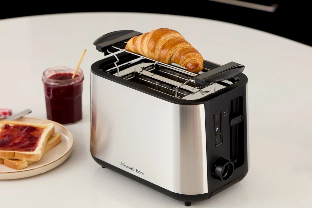 Russell Hobbs – Heaton šlifuoto 2 riekelių skrudintuvas – šlifuoto nerūdijančio plieno ir juodos spalvos