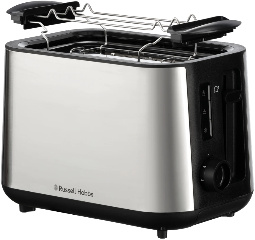 Russell Hobbs – Heaton šlifuoto 2 riekelių skrudintuvas – šlifuoto nerūdijančio plieno ir juodos spalvos