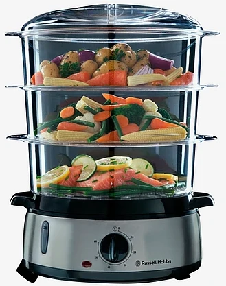 Garų puodas RUSSELL HOBBS Cook@Home 19270-56 steam cooker 9 l 800 W Sidabrinis, Juodas
