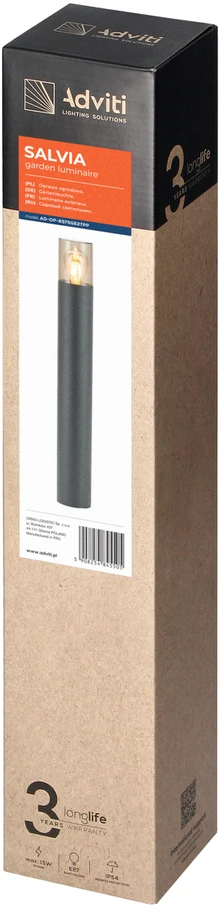 Orno SALVIA sodo šviestuvas, E27, maks. 15 W, IP54, 50 cm, pilkas