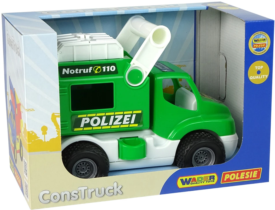 Wader Žaislinis policijos automobilis ConsTruck Žalias Polesie 41906 su guminiais ratais