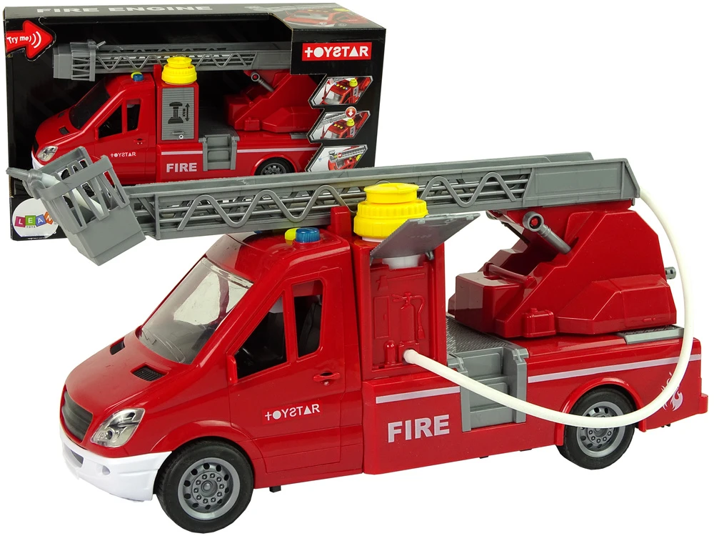 Žaislinis ugniagesių sunkvežimis berniukams Lean Toys, raudonas