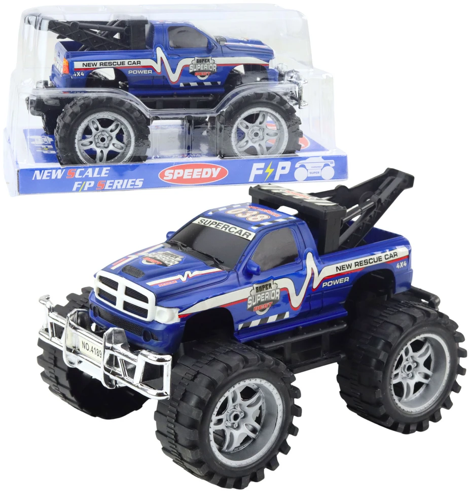 Lean Toys Gelbėjimo visureigis su kabliu, mėlynas, 27 cm