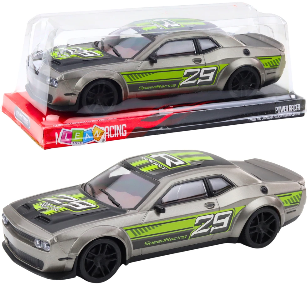 Lean Toys Sidabro spalvos sportinis automobilis