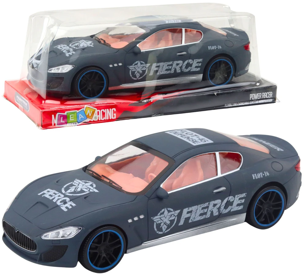 Lean Toys Sportinis automobilis su galiniais varomaisiais ratais, pilkas