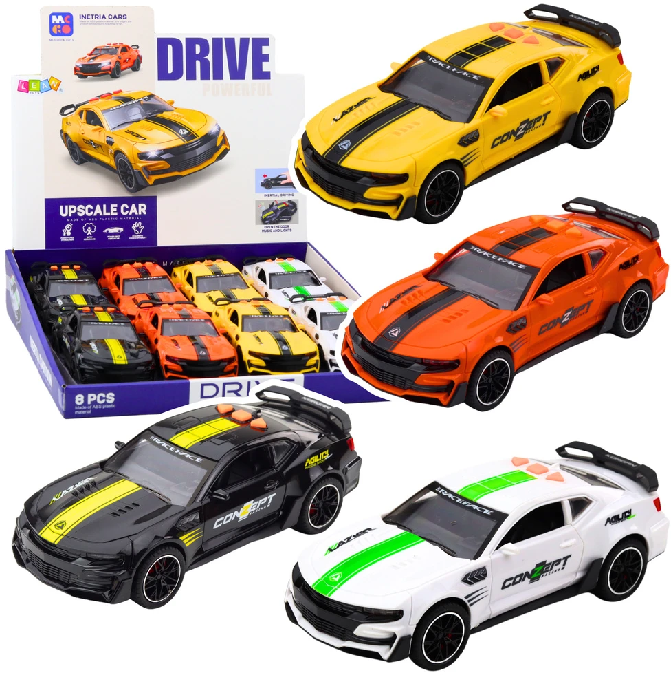 Lean Toys Žaislinis lenktyninis automobilis su šviesomis ir garsais, 17.5 cm