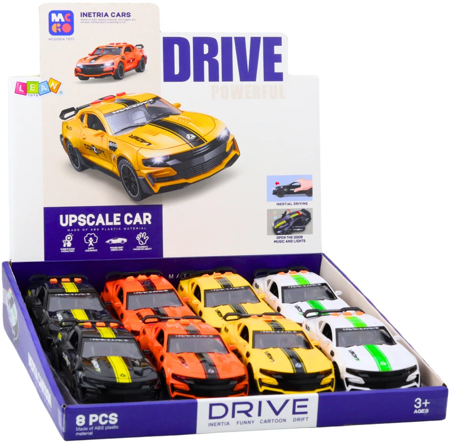 Lean Toys Žaislinis lenktyninis automobilis su šviesomis ir garsais, 17.5 cm