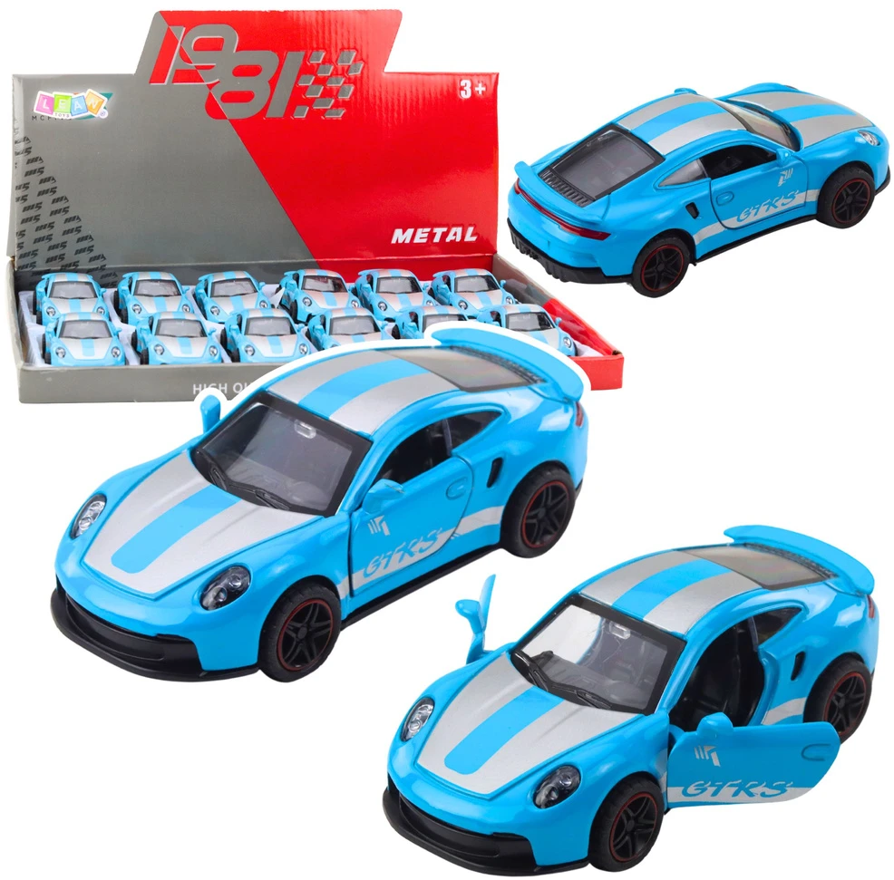 Lean Toys Modelis GTRS sportinis automobilis su atidaromomis durimis 10.5x4.5x3.5 cm