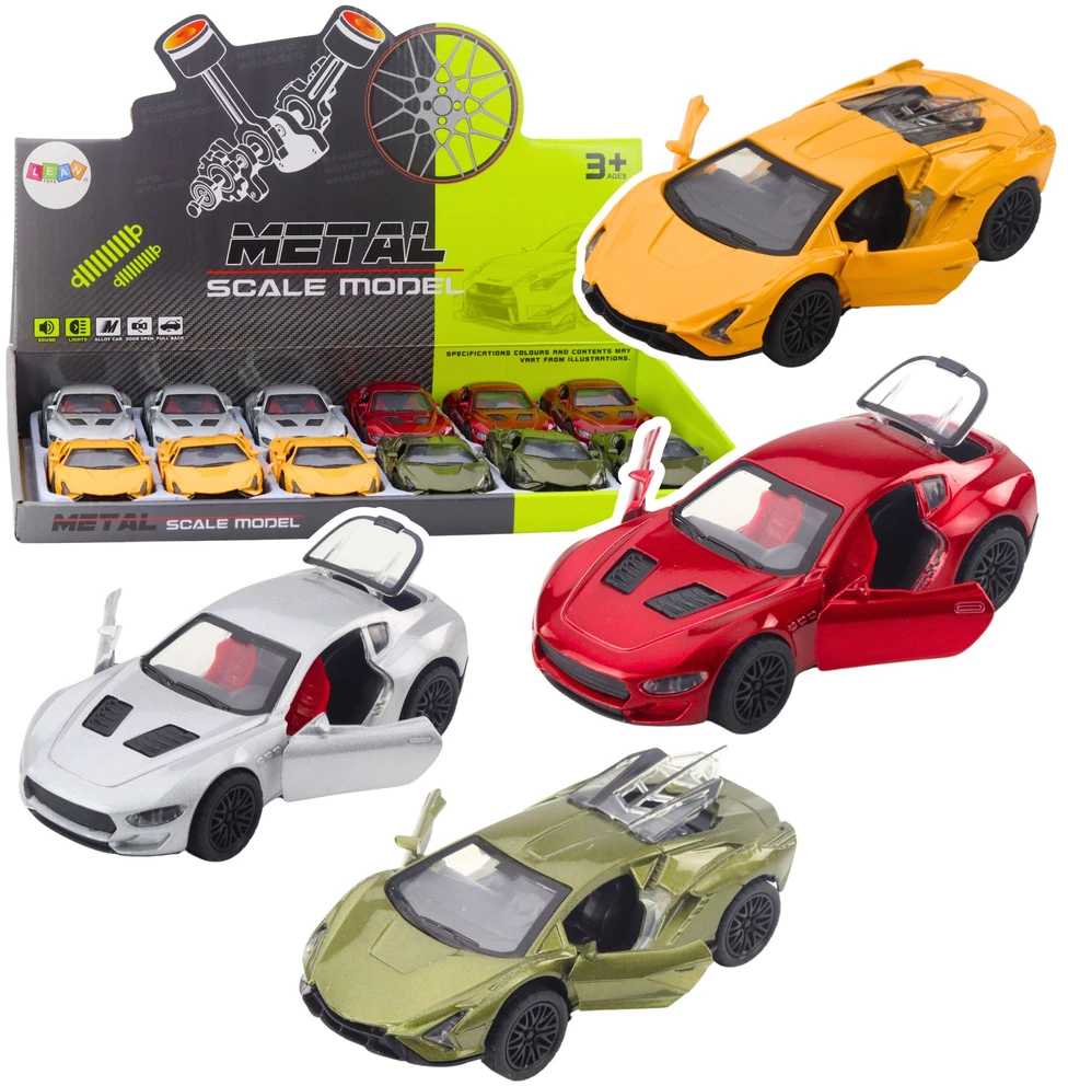 Lean Toys Metalinis sportinis automobilis su šviesomis ir garsais, 12x5.5x3.5 cm