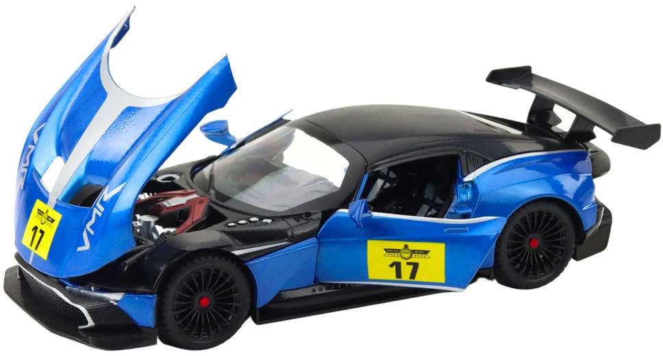Lean Toys Metalinė sportinė mašina 1:22 su šviesomis ir garsu, mėlyna