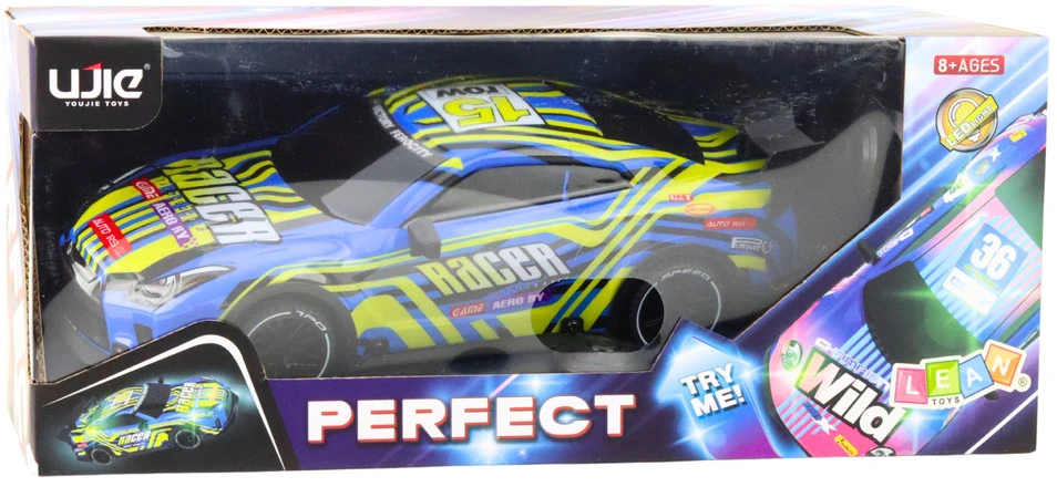 Lean Toys Nuotolinio Valdymo Sportinis Automobilis 25x11x10 cm, Mėlyna ir Geltona