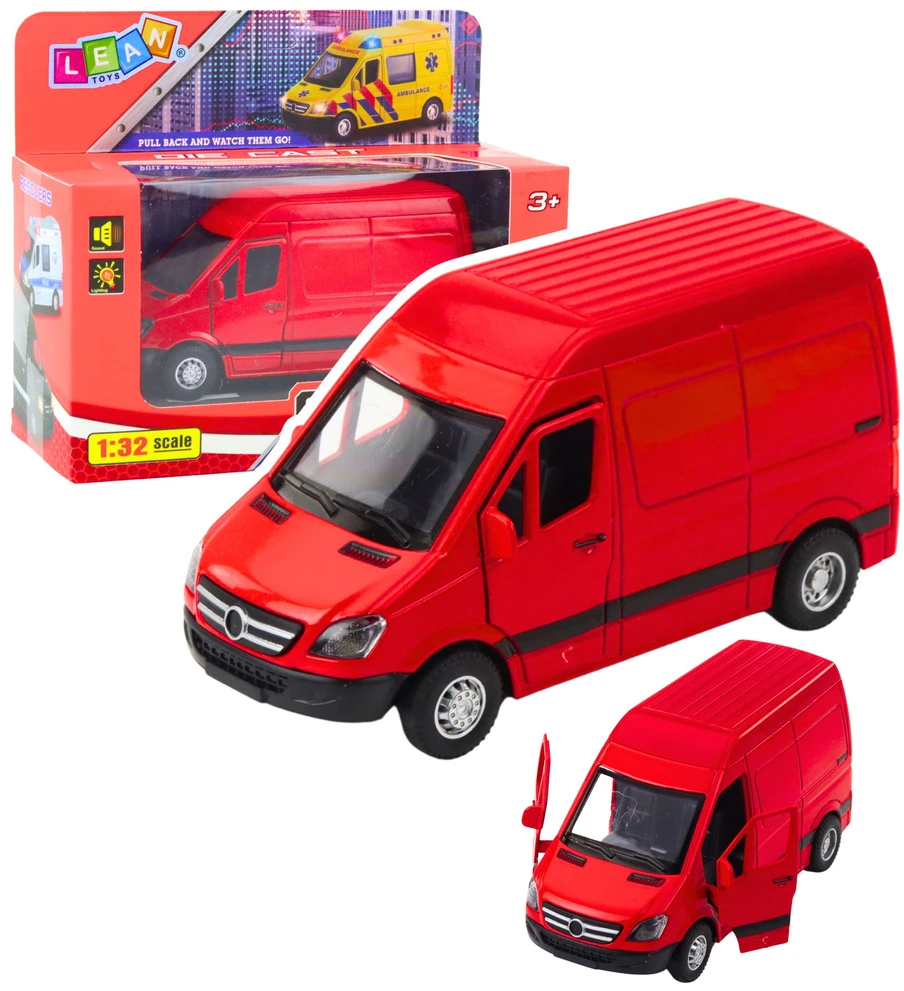 Lean Toys Metalinis kurjerio automobilis su šviesomis ir garsais, 12 x 6 x 7 cm