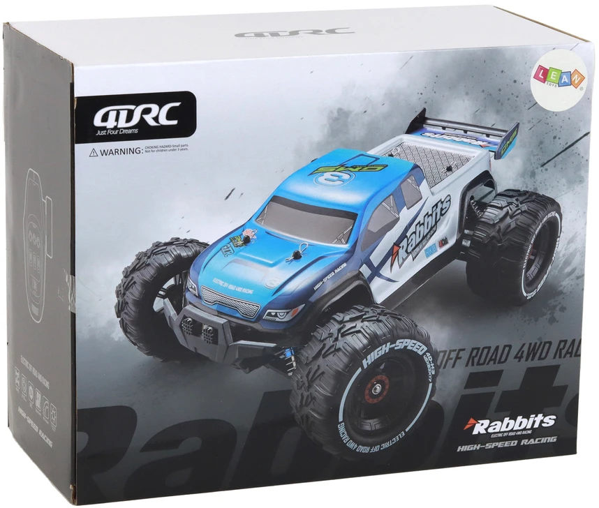 Nuotoliniu būdu valdomas automobilis Rabbits Off-Road Car 4-Wheel Drive Lean Toys, mėlynas