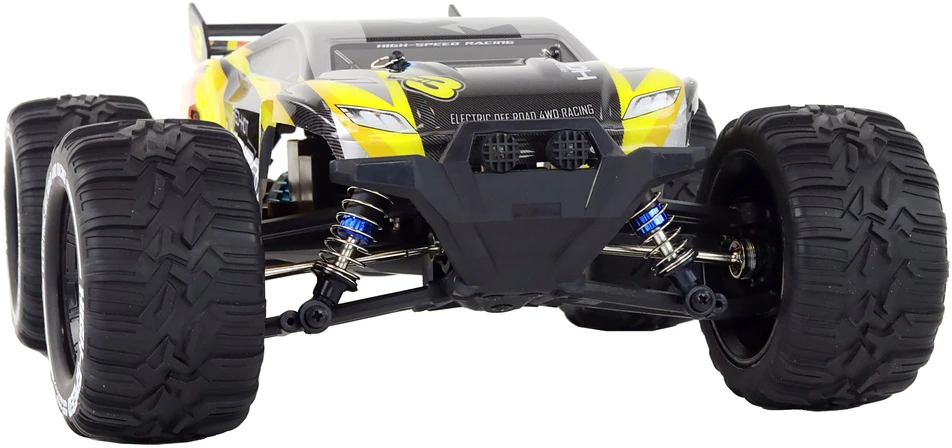 Nuotoliniu būdu valdomas automobilis Rabbits Off-Road Car 4-Wheel Drive Lean Toys, geltonas