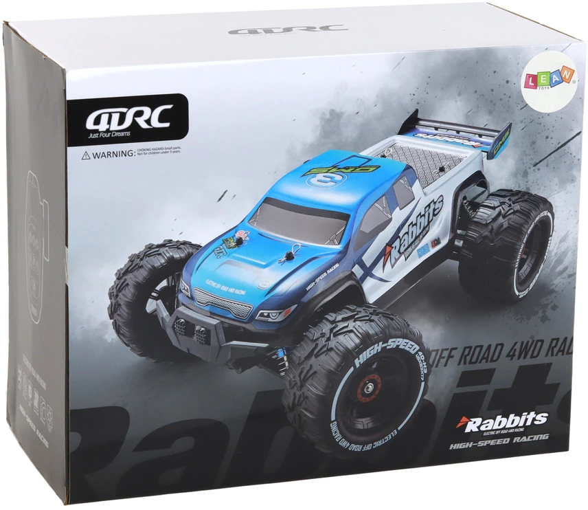 Nuotoliniu būdu valdomas automobilis Rabbits Off-Road Car 4-Wheel Drive Lean Toys, geltonas