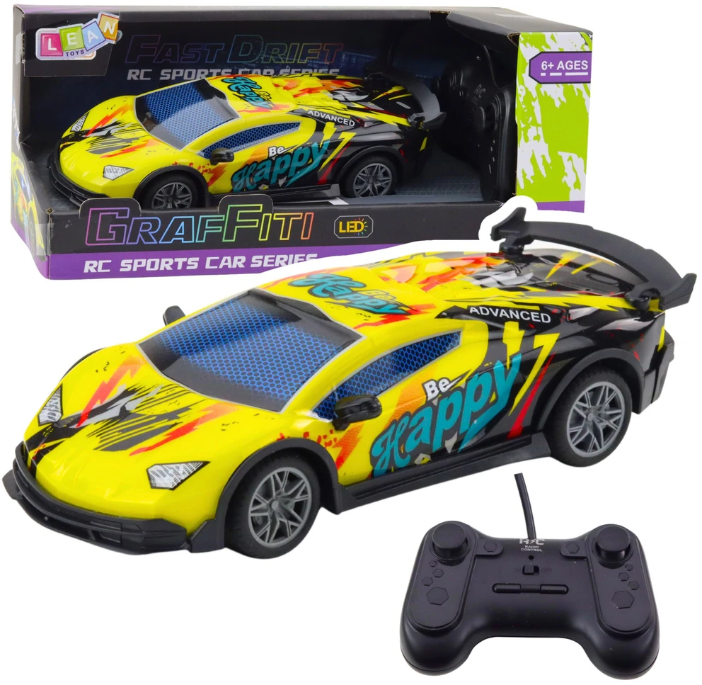Lean Toys Nuotoliniu būdu valdomas sportinis automobilis 1:22 su LED apšvietimu