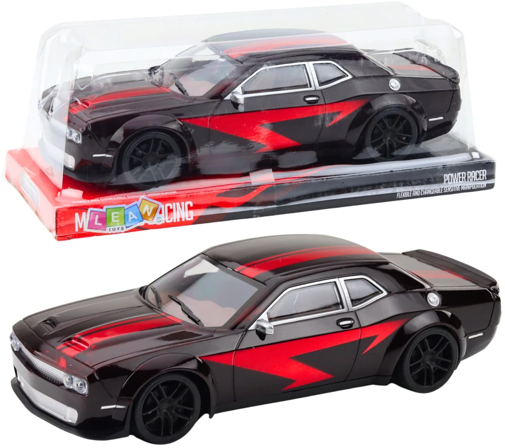 Lean Toys Juodas ir raudonas sportinis automobilis, 28x11.5x7.5 cm