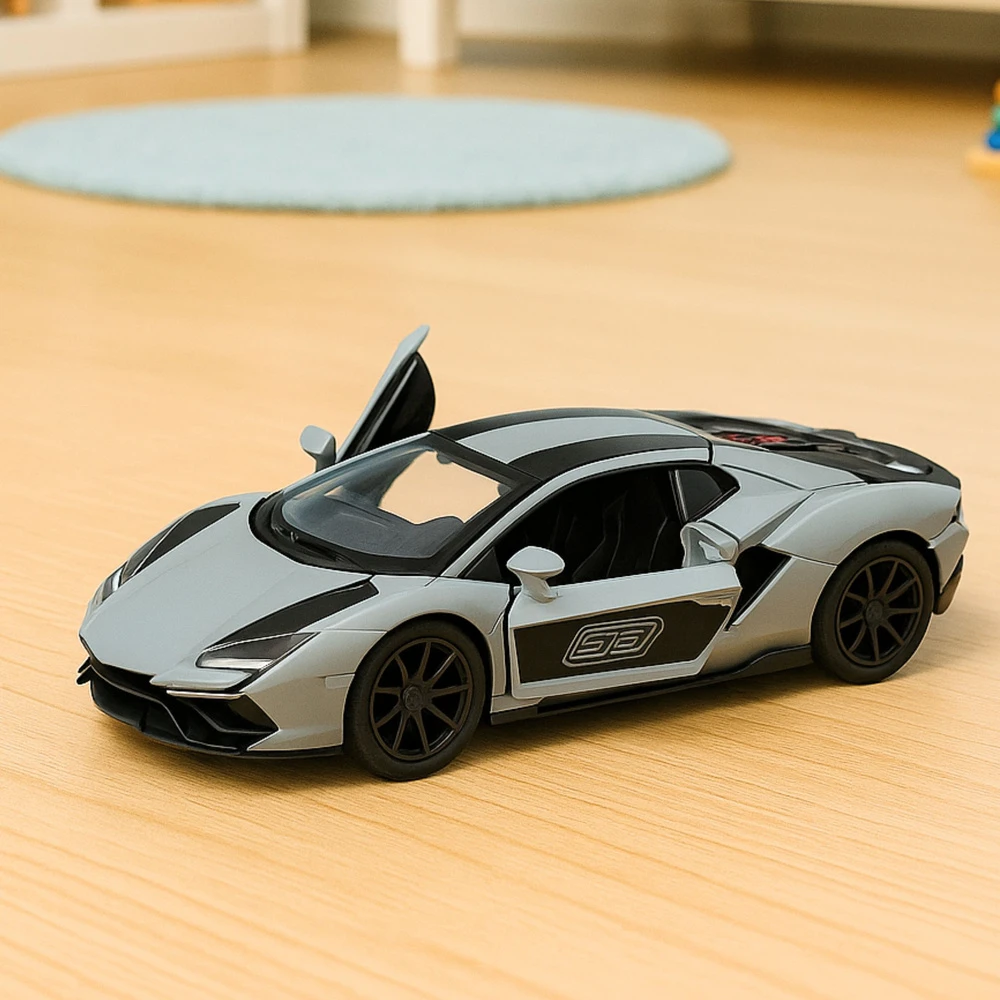 Lean Toys 1:32 Metalinis lenktyninis automobilis su atidaromomis durimis