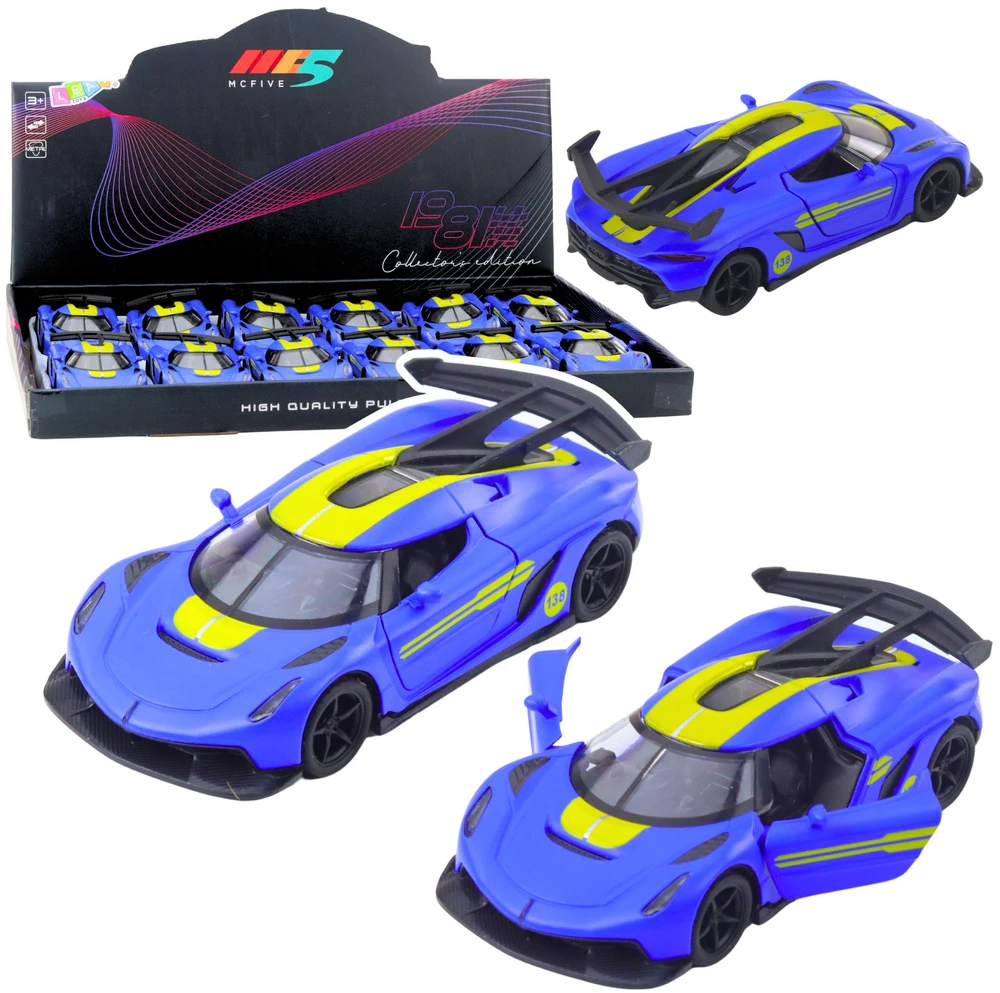 Lean Toys Metalinis sportinis automobilis 1:32 su atidaromomis durimis