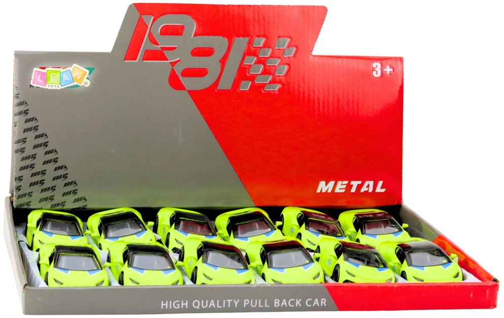 Lean Toys Metalinis sportinis automobilis 1:43 neoninis