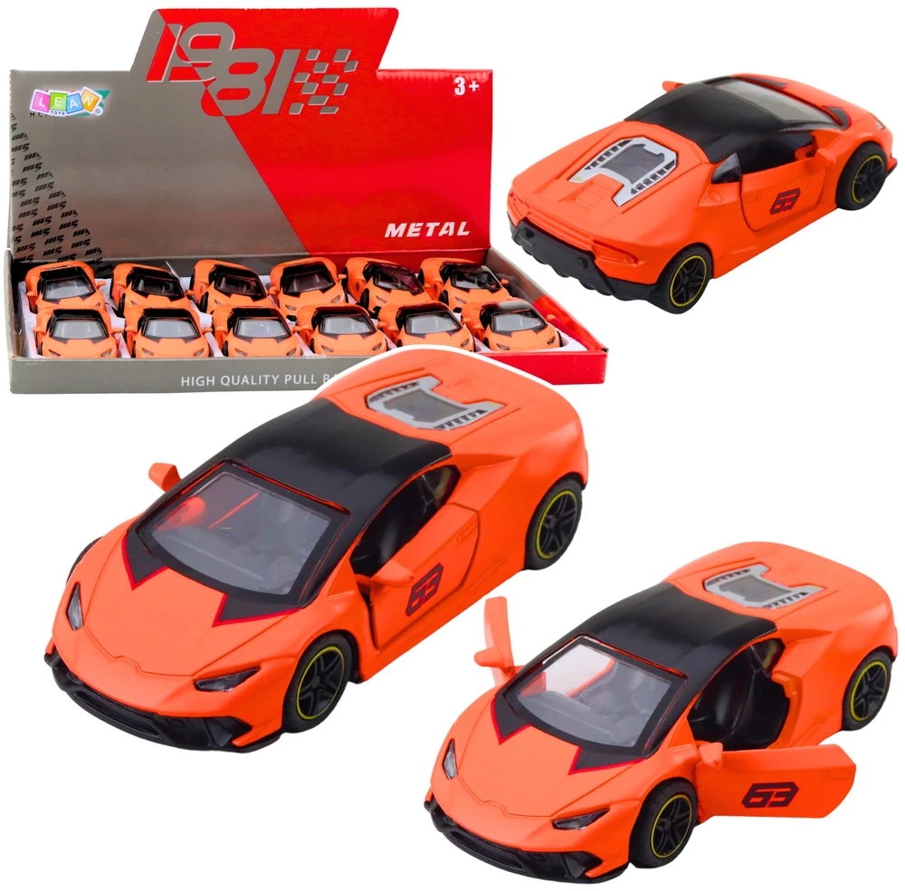 Lean Toys Metalinė sportinė mašina su inercine pavara 1:43 oranžinė