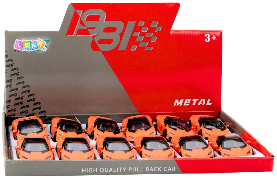 Lean Toys Metalinė sportinė mašina su inercine pavara 1:43 oranžinė