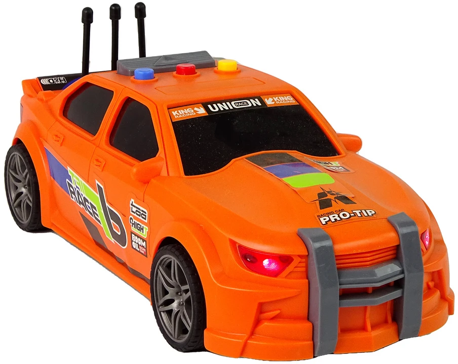 Lean Toys Vaikiškas lenktyninis automobilis su garsais, oranžinis, 1:16