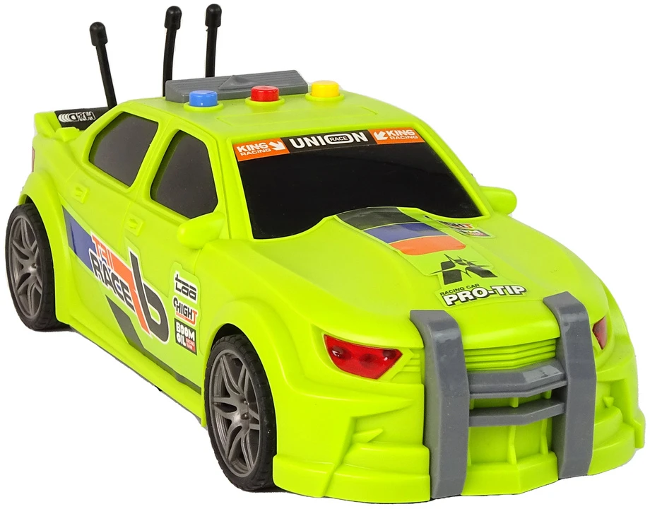 Lean Toys Žalias lenktyninis automobilis 1:16 su garsais