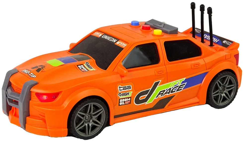 Lean Toys Vaikiškas lenktyninis automobilis su garsais, oranžinis, 1:16