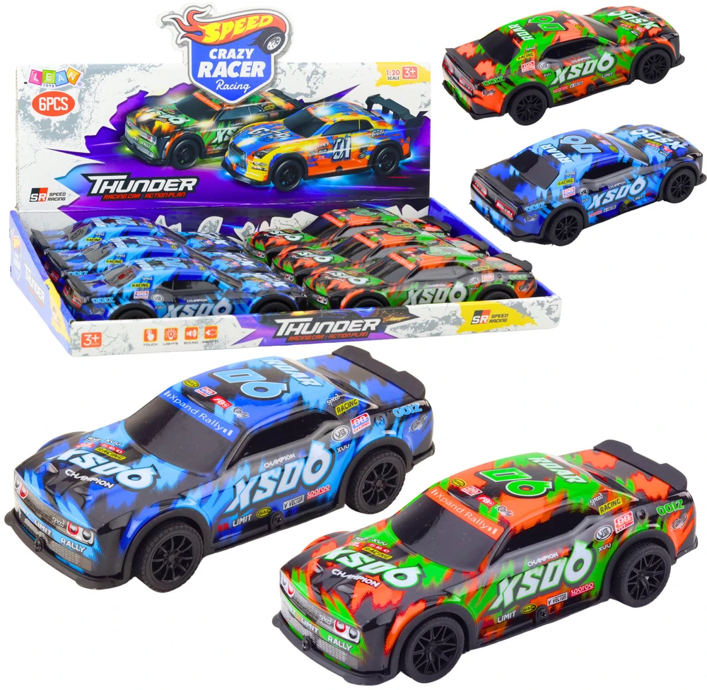 Lean Toys Vaikiškas lenktyninis automobilis XS06 su šviesos ir garso efektais