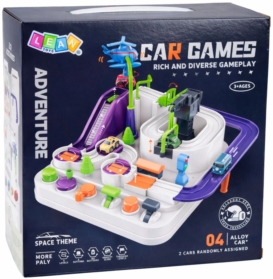 Lean Toys Automobilių kliūčių trasa 4 vnt.