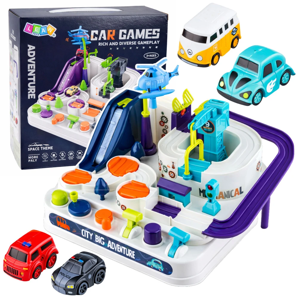 Lean Toys Automobilių kliūčių trasa 4 vnt.