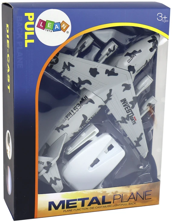 Karinio naikintuvo modelis vaikams Lean Toys HW-605, pilkas
