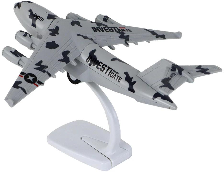Karinio naikintuvo modelis vaikams Lean Toys HW-605, pilkas