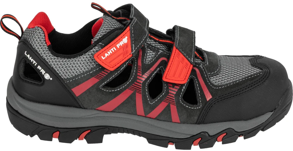 Lahti Pro Sandalai Zomšiniai/megzti sandalai, pilkai raudoni, s1 sra, "45", ce, lahti